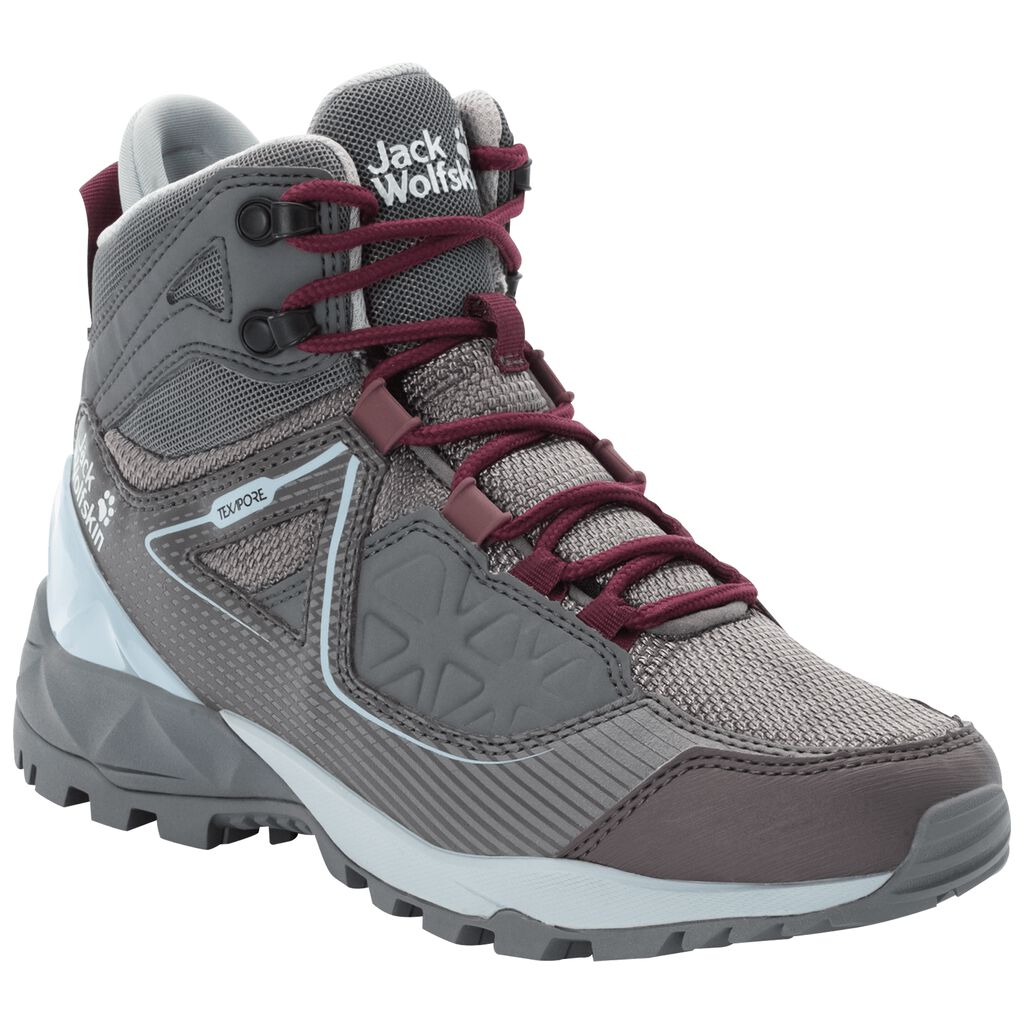 Jack Wolfskin CASCADE HIKE XT TEXAPORE MID Női Túracipő Szürke/Rózsaszín - TOUMNW-423